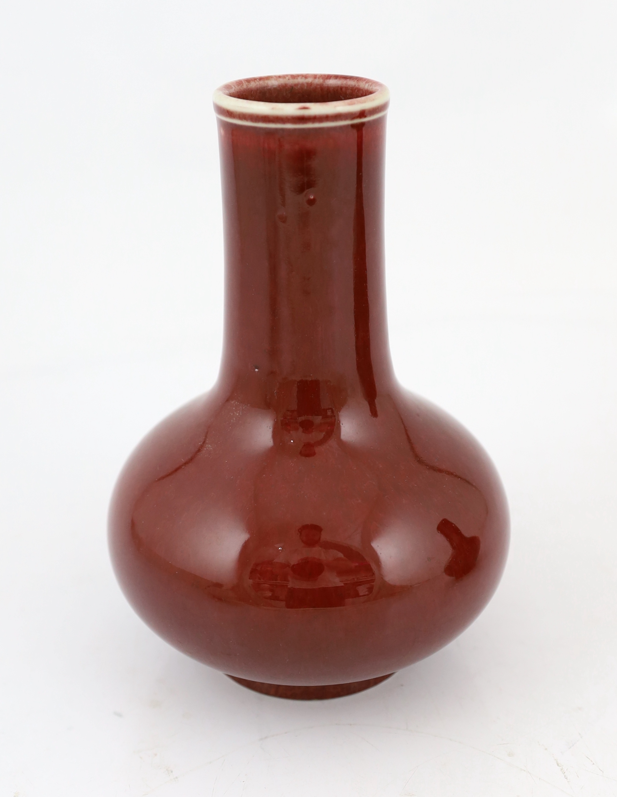 A pair of Chinese sang de boeuf glazed vases, tianqiuping, 19th/20th century